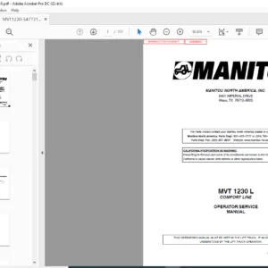 Manitou MVT 1230 L Comfort Line Operator Manual - PDF DOWNLOAD