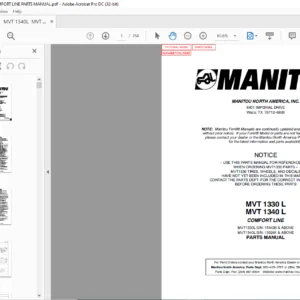 Manitou MVT 1330 L MVT 1340 L COMFORT LINE Parts Manual - PDF DOWNLOAD