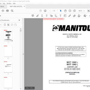 Manitou MVT 1330 L MVT 1340 L Comfort Line Operator Manual - PDF DOWNLOAD