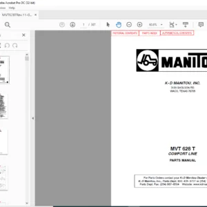 Manitou MVT 628 T Comfort Line Parts Manual - PDF DOWNLOAD
