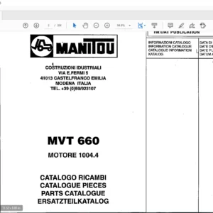 Manitou MVT 660 Parts Catalogue Manual - PDF DOWNLOAD