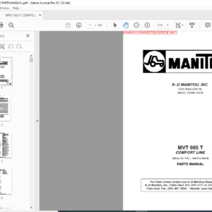 Manitou MVT 665 T COMFORT LINE Parts Manual - PDF DOWNLOAD