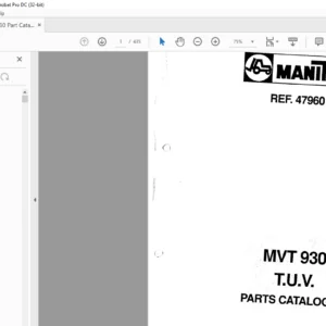 Manitou MVT 930 Parts Catalogue Manual - PDF DOWNLOAD