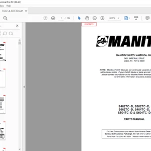 Manitou S402TC-D S502TC-D S602TC-D S404TC-D S504TC-D & S604TC-D Parts Manual - PDF DOWNLOAD