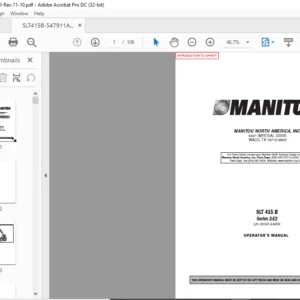 Manitou SLT 415 B Series 2-E2 Operator's Manual - PDF DOWNLOAD