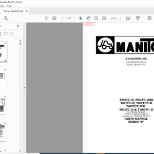Manitou T502TC-D T502TC-DSB T602TC-D T602TCP-D T602TCP-DXL T802TC-D T1002TC-D Series F Parts Manual