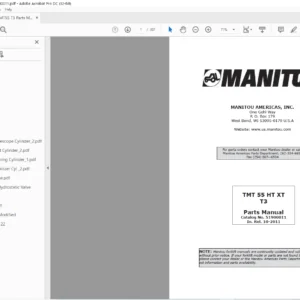 Manitou TMT 55 HT XT T3 Parts Manual - PDF DOWNLOAD