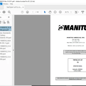 Manitou TMT55 HT XT T3 Operator Manual - PDF DOWNLOAD