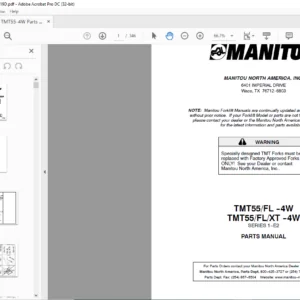 Manitou TMT55/FL-4W TMT55/FL/XT-4W SERIES 1-E2 Parts Manual - PDF DOWNLOAD