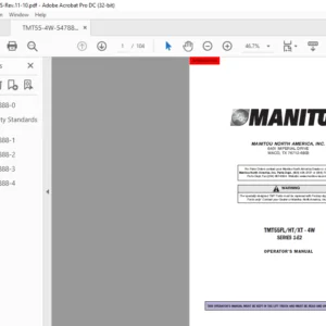 Manitou TMT55FL HT XT - 4W SERIES 1-E2 Operator's Manual - PDF DOWNLOAD