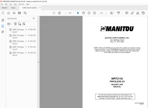 Manitou Telehandler MRT2150 Privilege E3 Operation & Basket Use Manual - PDF DOWNLOAD