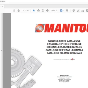 Manitou МТ 523 MLТ 523 Turbo 523 Turbo Mono-Ultra МТ 523 Mono-Ultra МТ 620 Serie В-Е2 Parts Manual