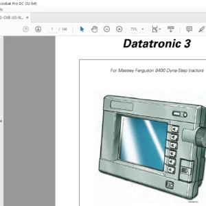 Massey Ferguson SA Datatronic 3 8400 Series 8450 8460 8470 8480 Dyna-Step Operator Instruction Manual