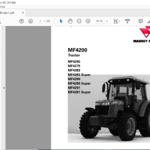 Massey Ferguson MF 4200 MF4265 4275 4283 4283 Super 4290 4290 Super 4291 4291 Super Operator Manual