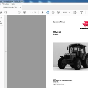 Massey Ferguson MF 4200 Series Tractor Operator’s Manual – PDF DOWNLOAD