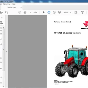 Massey Ferguson MF 5700 SL Series 5710SL 5711SL 5712SL 5713SL Tractors Service Manual – PDF DOWNLOAD