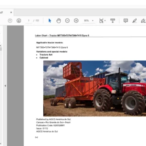 Massey Ferguson MF 7000 Series MF7350 7370 7390 7415 Dyna-6 Repair Time Schedule Manual – DOWNLOAD