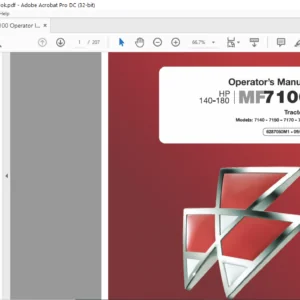 Massey Ferguson MF 7100 Series Tractors 7140 7150 7170 7180 Operator’s Manual – PDF DOWNLOAD