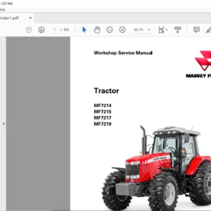 Massey Ferguson MF 7200 Series Tractor 7214 7215 7217 7219 Service Manual – PDF DOWNLOAD