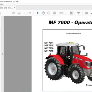 Massey Ferguson MF 7600 Series 7614 7615 7616 7418 Dyna-4 Dyna-6 Operator’s Manual – PDF DOWNLOAD