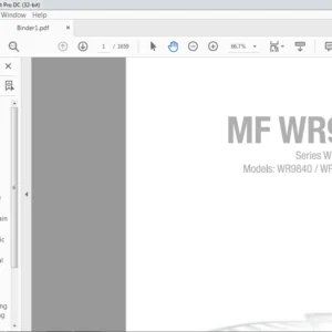 Massey Ferguson MF WR9800 Series WR9840 WR9860 WR9870 Windrower Tractor Service Manual PDF DOWNLOAD