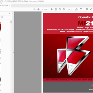 Massey Ferguson MF2100 2140 CE 2150 CE 2150 CE 2160 CE 2170 CE 2170 XD CE 2190 CE Operator’s Manual