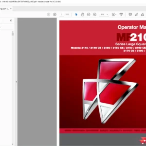 Massey Ferguson MF2100 Series 2140 CE 2150 CE 2160 CE 2170 CE 2190 CE Baler Operator Manual – PDF