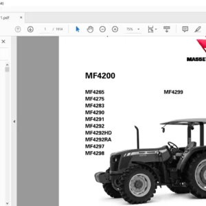 Massey Ferguson MF4200 4265 4275 4283 4290 4291 4292 4292HD 4292RA 4297 4298 4299 Service Manual