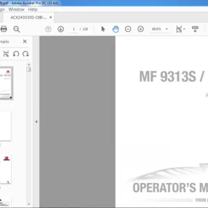 Massey Ferguson MF9316S 9313D Rotary Disc Header Operator’s Manual – PDF DOWNLOAD