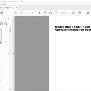 Massey Ferguson SA 1835 1837 1839 Operator Instruction Manual – PDF DOWNLOAD
