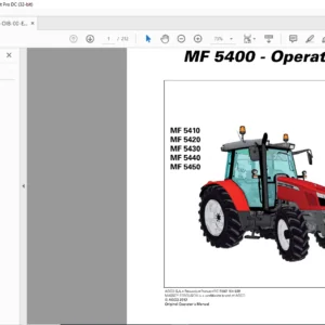 Massey Ferguson SA 5400 Series 5410 5420 5430 5440 5450 Operator’s Manual – PDF DOWNLOAD