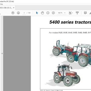 Massey Ferguson SA 5400 Series 5425 5435 5445 5455 5460 5465 5470 Operator Instruction Manual