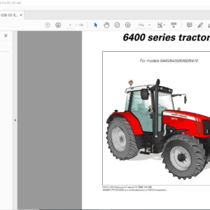 Massey Ferguson SA 6400 Series 6445 6455 6460 6470 Dyna-6 Operator Instruction Manual – PDF DOWNLOAD