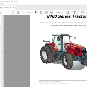 Massey Ferguson SA 8400 Series 8450 8460 8470 8480 Dyna-Step Operator Instruction Manual – DOWNLOAD