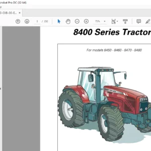 Massey Ferguson SA 8400 Series 8450 8460 8470 8480 Operator Instruction Manual – PDF DOWNLOAD