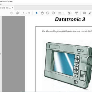 Massey Ferguson SA Datatronic 3 6400 Series Tractors 6497-6499 Operator Instruction Manual DOWNLOAD