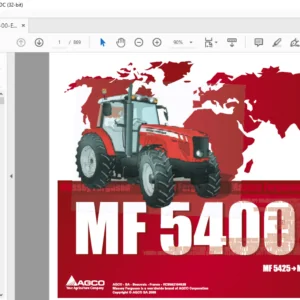 Massey Ferguson SA MF 5400 Series MF5425-MF5460 Repair Time Schedule Manual – PDF DOWNLOAD