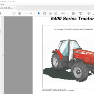 Massey Ferguson SA MF 5400 Series Tractor ORCHARD 54600SA 5470SA 5475SA Operator Instruction Manual