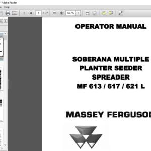 Massey Ferguson SA MF 613 617 621 L Multiple Planter Seeder Spreader Operator Manual – PDF DOWNLOAD