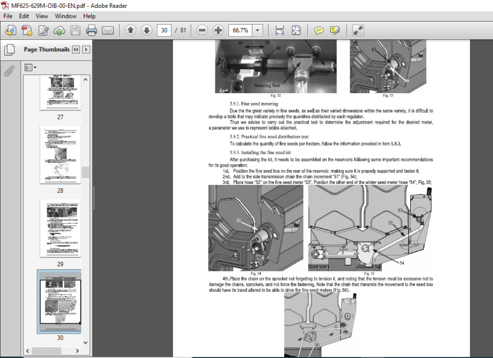 Massey Ferguson SA MF 623 -627 M Multiple Planter Operator Manual – PDF ...