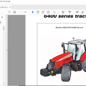 Massey Ferguson SA MF 6400 Series Tractor 6465 6475 6480 Operator Instruction Manual – PDF DOWNLOAD