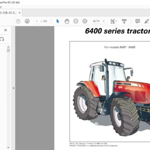 Massey Ferguson SA MF 6400 Series Tractor 6497-6499 Operator Instruction Manual – PDF DOWNLOAD