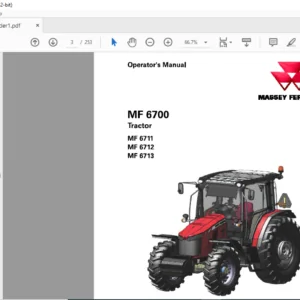 Massey Ferguson SA MF 6700 Series MF6711 MF6712 MF6713 Operator’s Manual – PDF DOWNLOAD