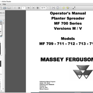 Massey Ferguson SA MF 700 Series 709 711 712 713 715 Spreader Operator Manual – PDF DOWNLOAD