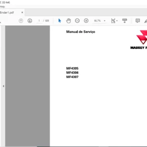 Massey Ferguson SA MF4300 Series MF4305 MF4306 MF4307 Manual de Servico – PDF DOWNLOAD