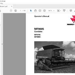 Massey Ferguson SA MF9005 MF9795 MF9895 Combine Operator Manual – PDF DOWNLOAD