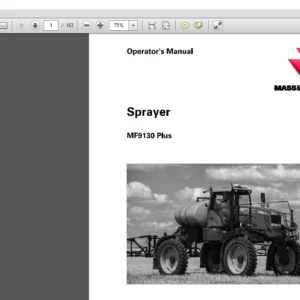 Massey Ferguson SA MF9130 Plus Sprayer Operator’s Manual – PDF DOWNLOAD