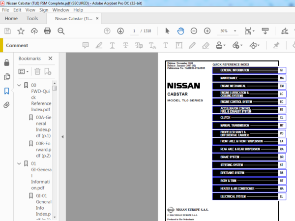 Nissan Cabstar TL0 Series Complete Service Manual - PDF DOWNLOAD ...