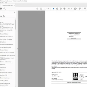 Nissan P Series PLL PSD PSL Manual De Servicio - PDF DOWNLOAD (SPANISH)