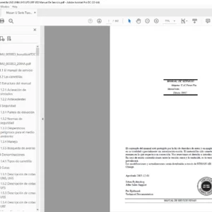 Nissan U Serie Tipo de carretilla UNS UNN UHS UFS URF USS Manual De Servicio - PDF DOWNLOAD (SPANISH)